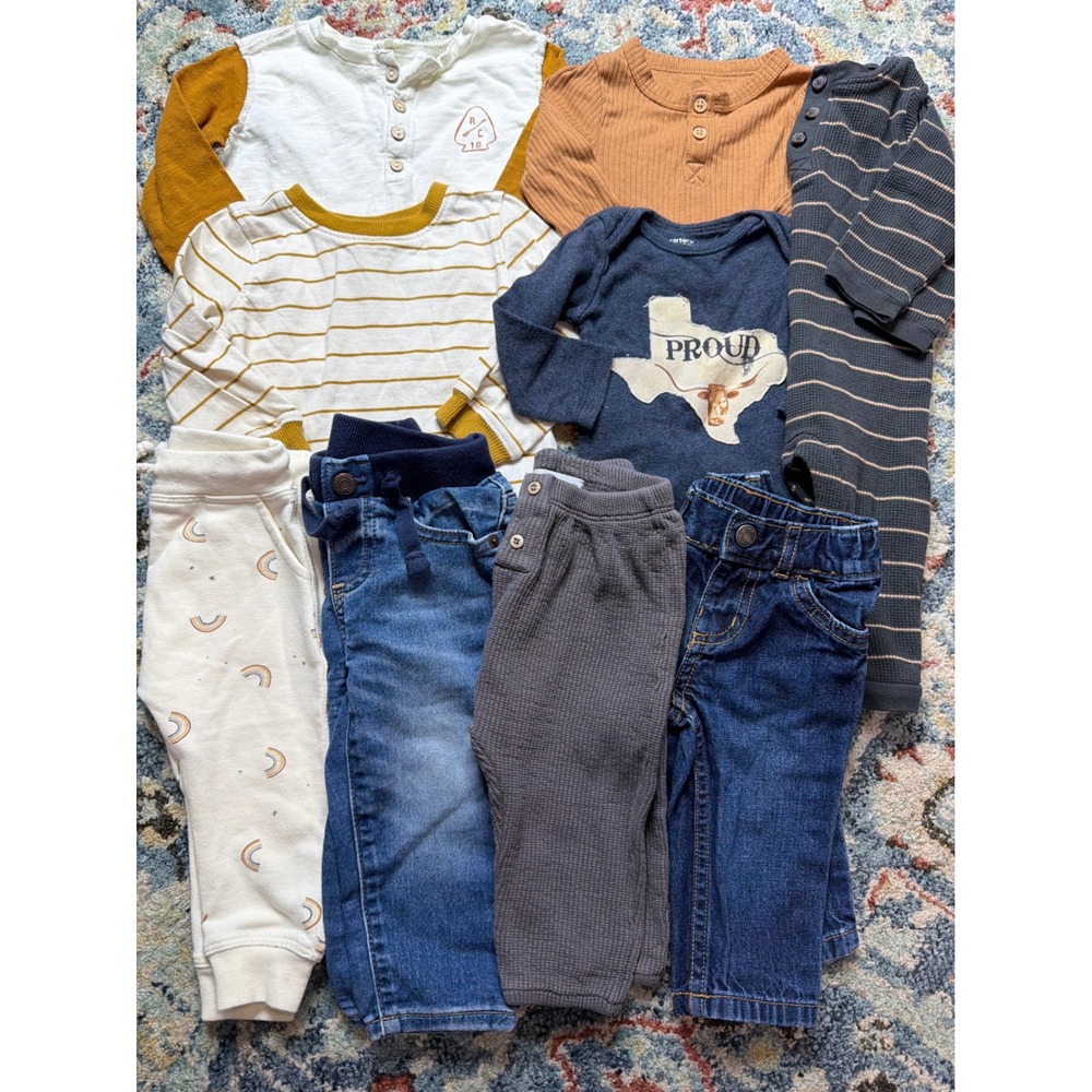 Rylee + Cru Zara Old Navy Boys 6-12M Multicolor 9pc Bundle Earthy Boho